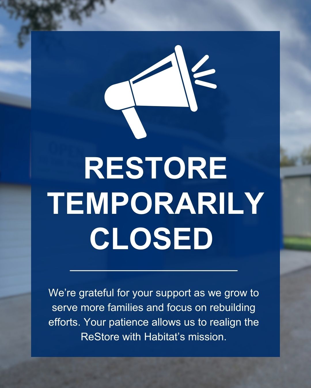 Restore Temporarily Closed