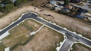 Drone footage of land