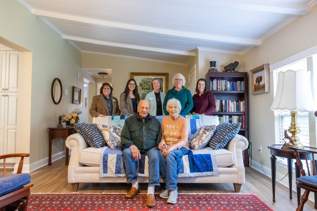 people sitting around couch
